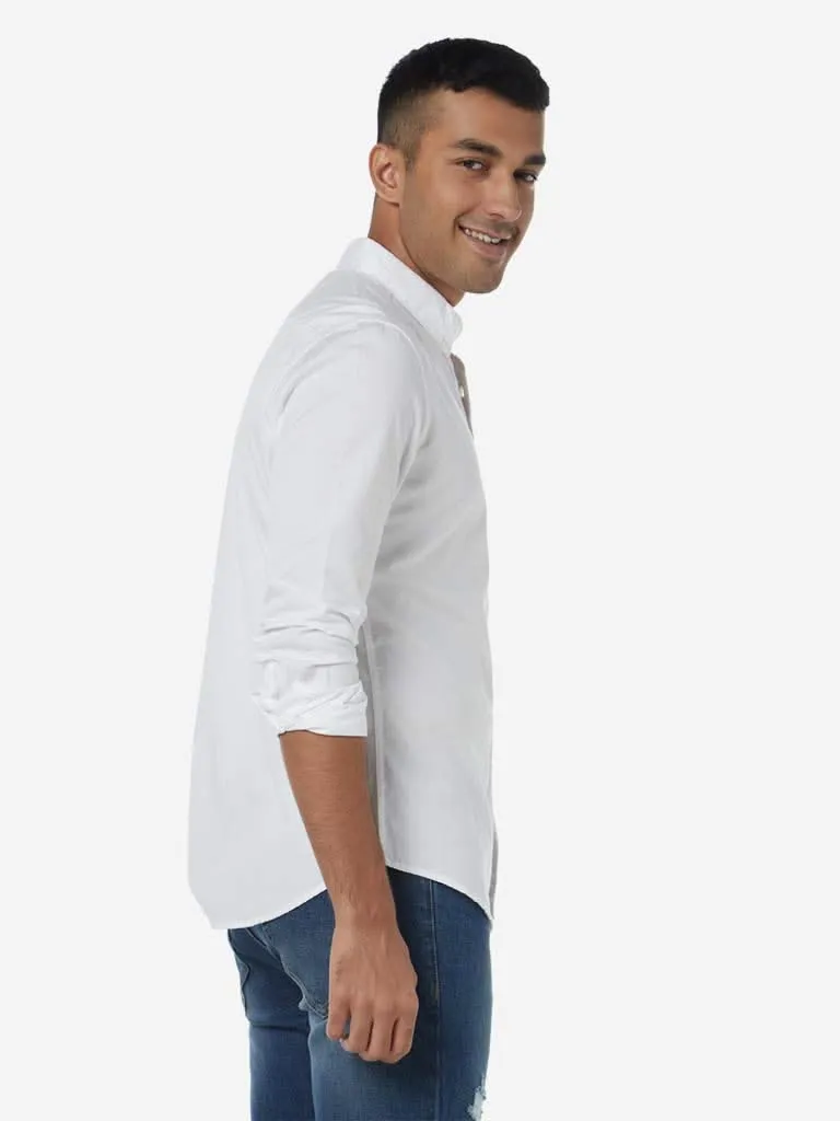 Nuon White Pure Cotton Slim Fit Shirt