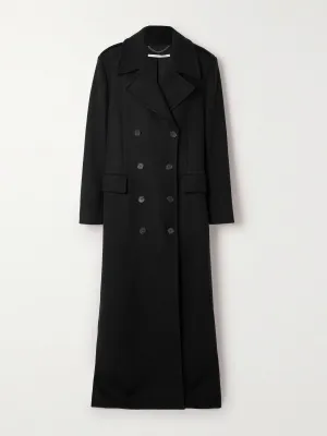 Oversized black wool coat