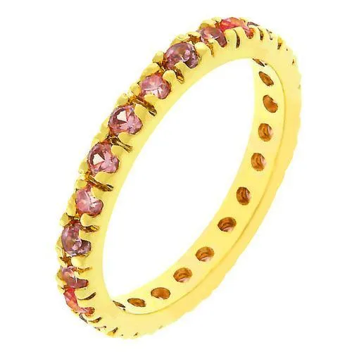 Pink Cubic Zirconia Eternity Ring