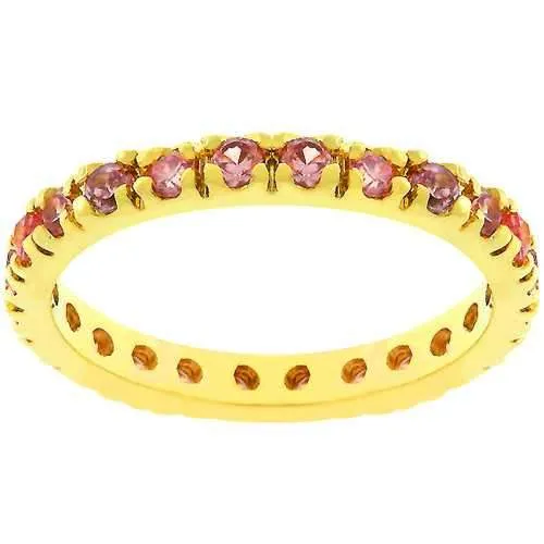 Pink Cubic Zirconia Eternity Ring