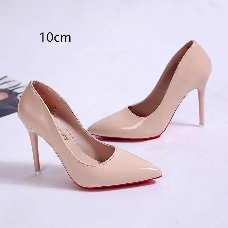 Pumps Women's Stiletto Heel Pointed Toe Sexy High Heels Shallow Mouth Super High Heel Solid Color