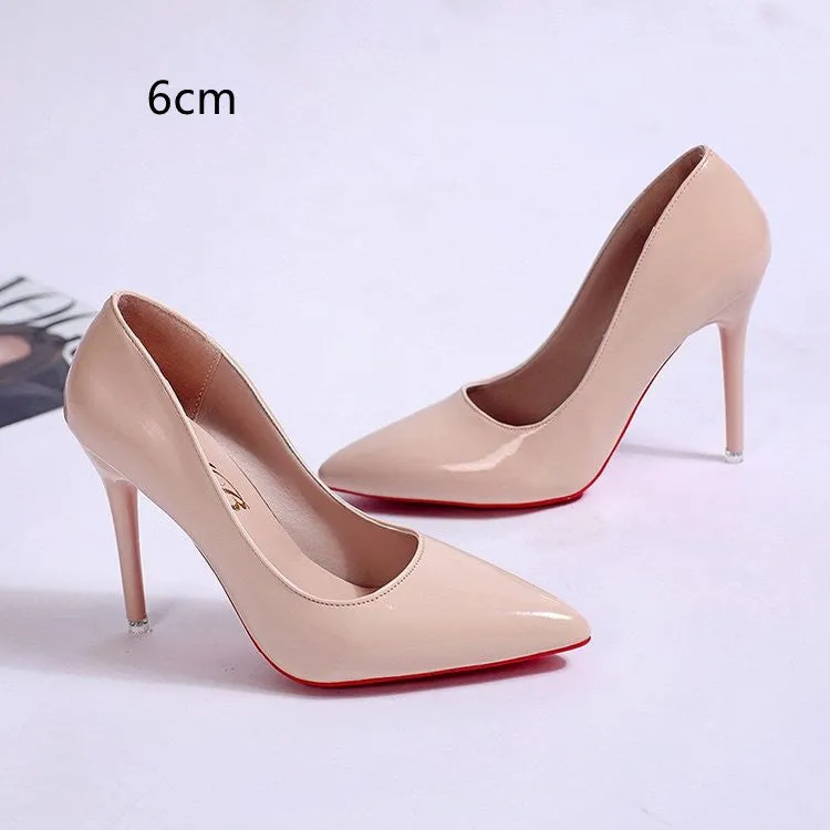 Pumps Women's Stiletto Heel Pointed Toe Sexy High Heels Shallow Mouth Super High Heel Solid Color