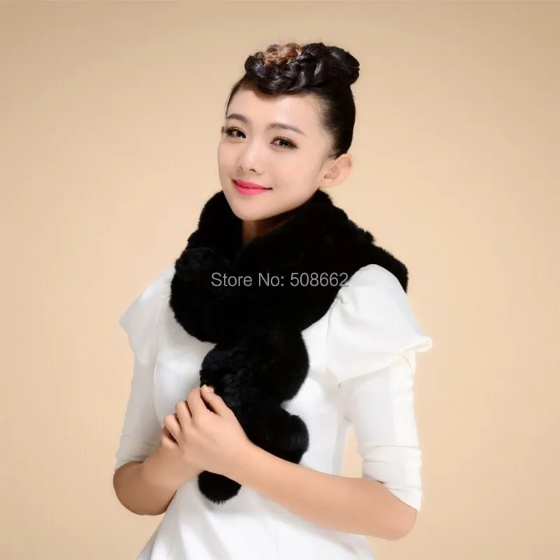 Real REX Rabbit Fur Scarf Wrap Cape Shawl Neck Warmer Women Children Scarf Unisex FS14517