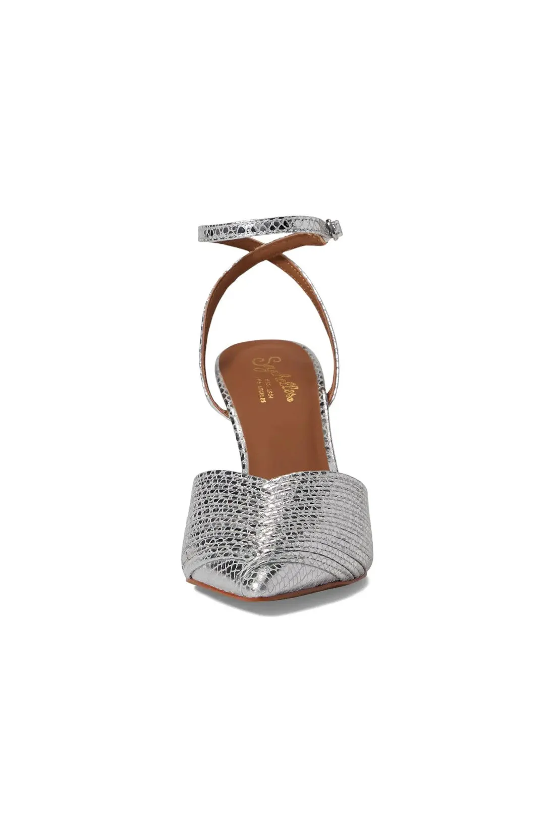 Seychelles On To The Next Heels in Silver Metallic Leather