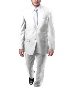 Ultra Slim Solid White Men's Suit