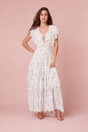 Valina Flutter Sleeve Maxi Dress