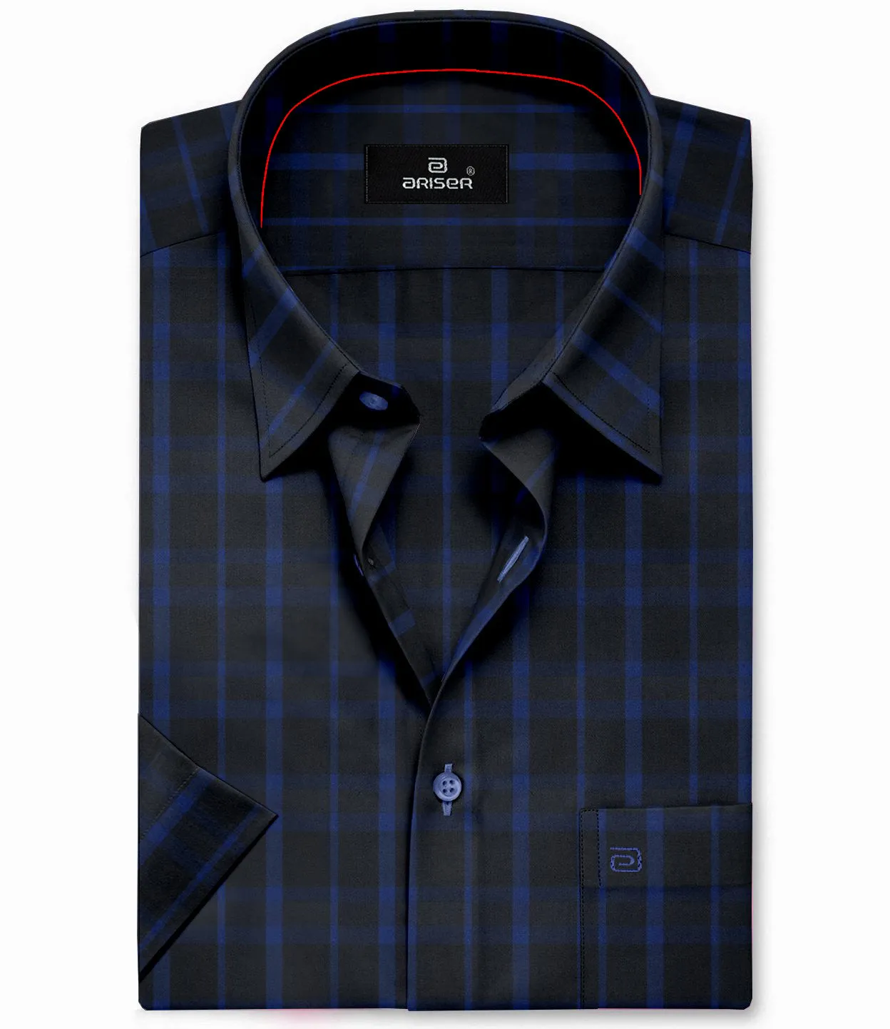 Vegas - Black With Blue Checked Shirts For Mens | Ariser