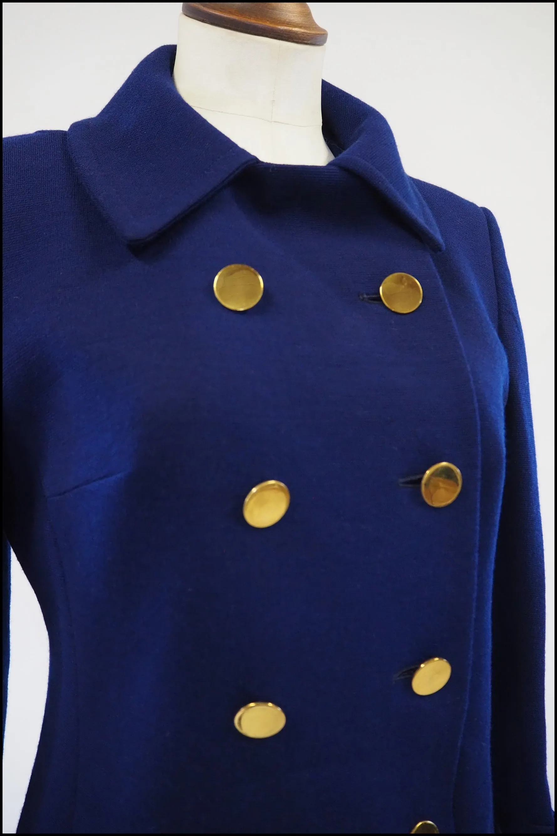 Vintage 1960s French Blue Pea Coat