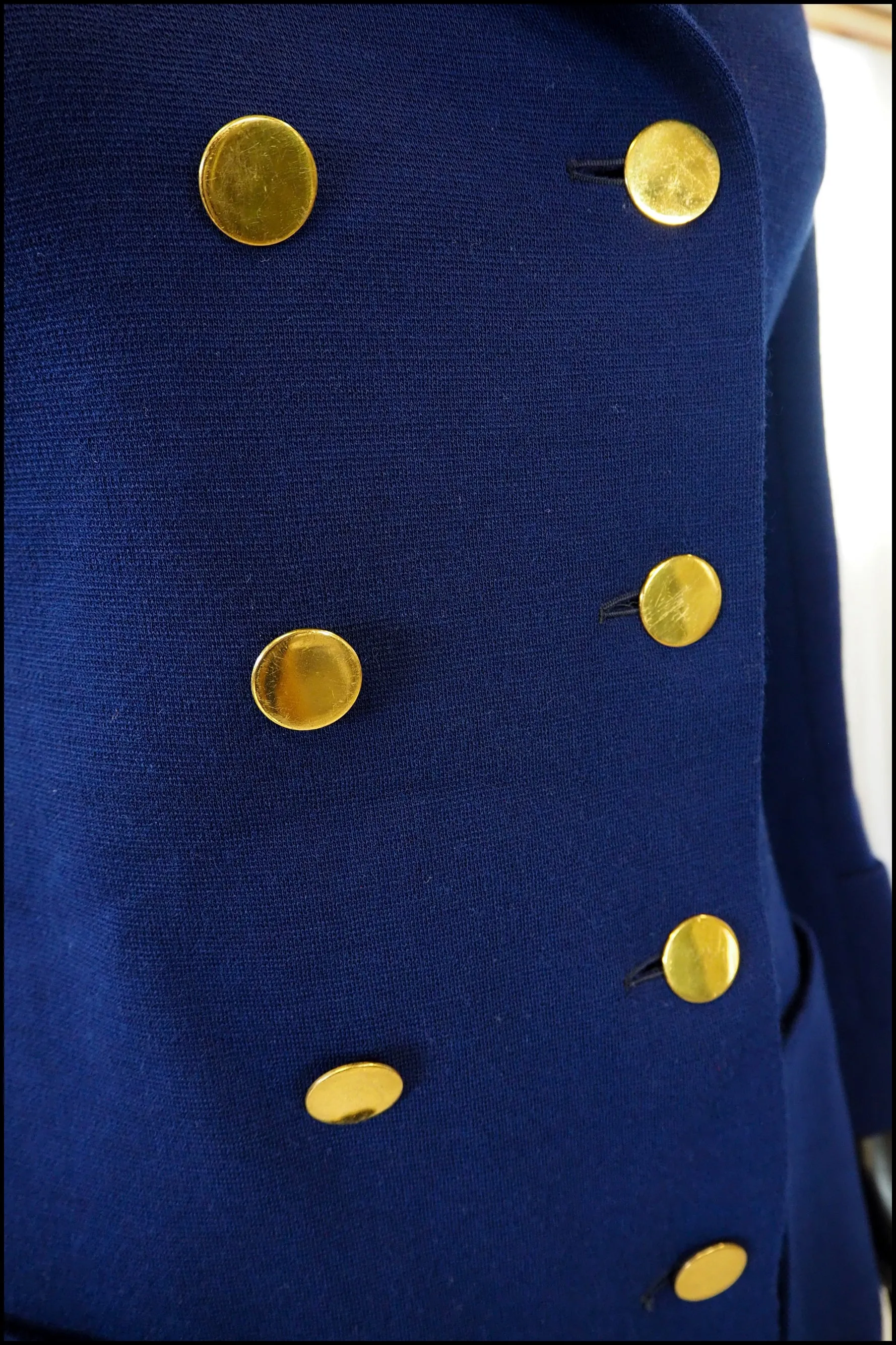 Vintage 1960s French Blue Pea Coat