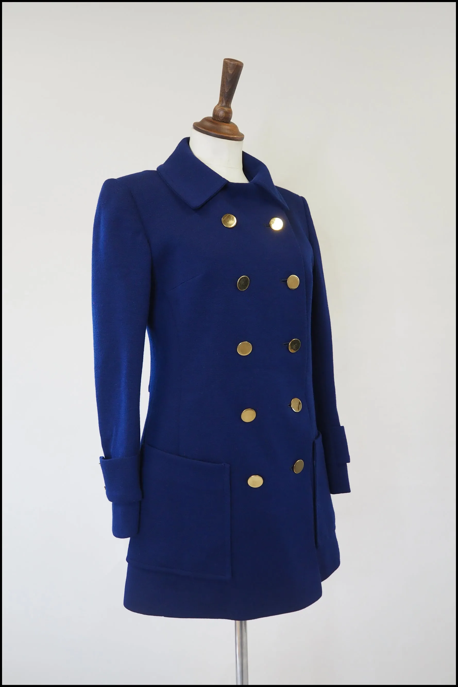 Vintage 1960s French Blue Pea Coat