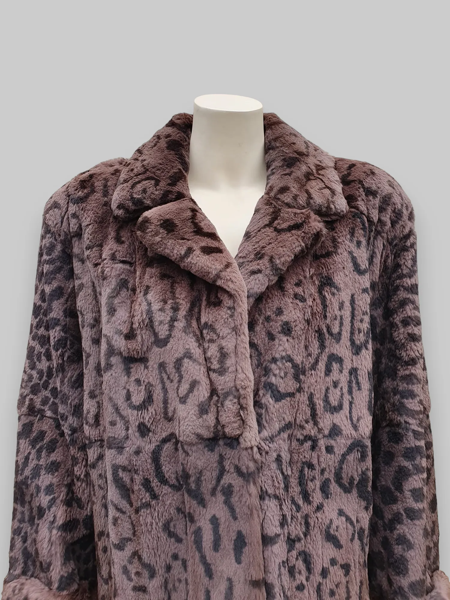 Vintage Brown Rabbit Printed Coat -Extra Large