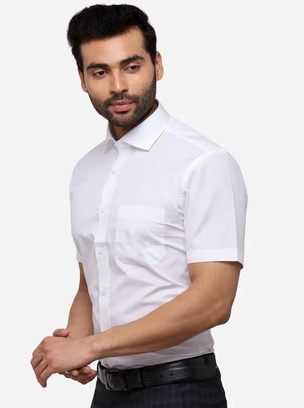 White Solid Smart Fit Formal Shirt | JadeBlue