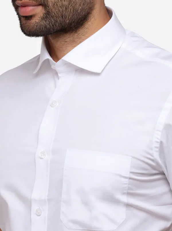 White Solid Smart Fit Formal Shirt | JadeBlue