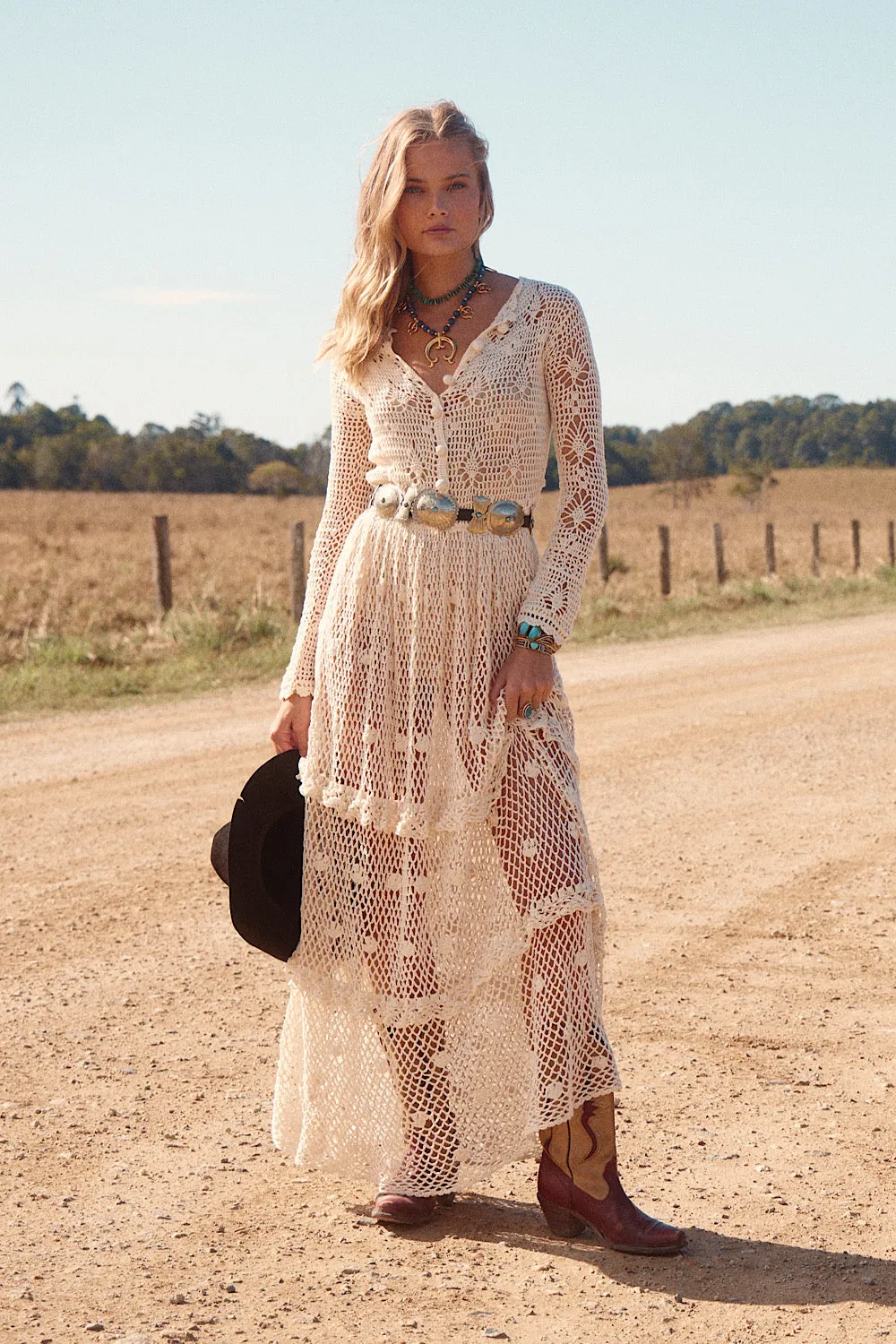 Wish You Were Here Crochet Maxi Dress