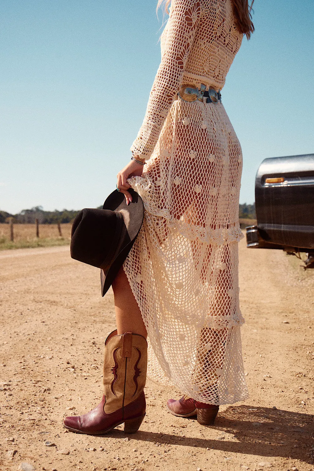 Wish You Were Here Crochet Maxi Dress