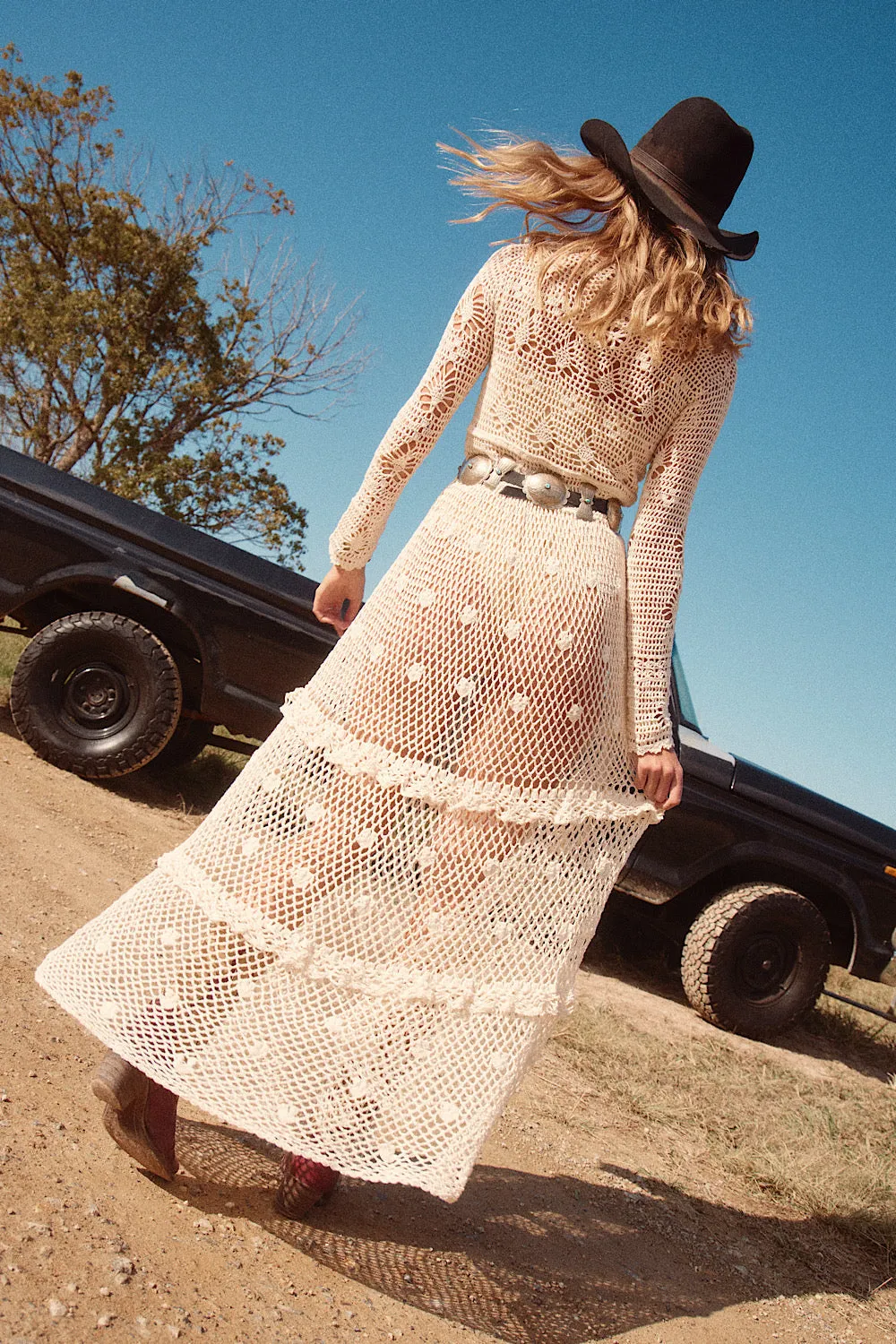 Wish You Were Here Crochet Maxi Dress