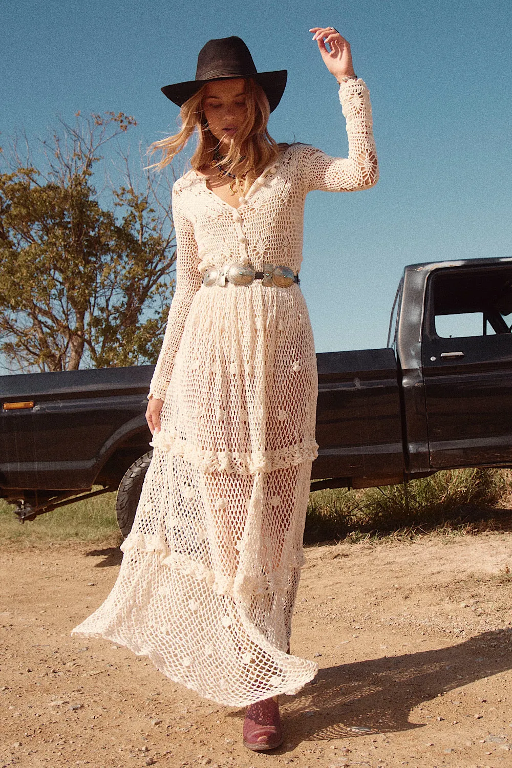 Wish You Were Here Crochet Maxi Dress