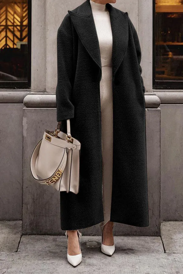 xiangtuibao Solid Color Turndown Collar Classic One-Button Coat